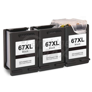 HP 67XL Generic Black High Yield [3YM57AA] Inkjet Cartridge [Eco-Saver Pack] [3BK]