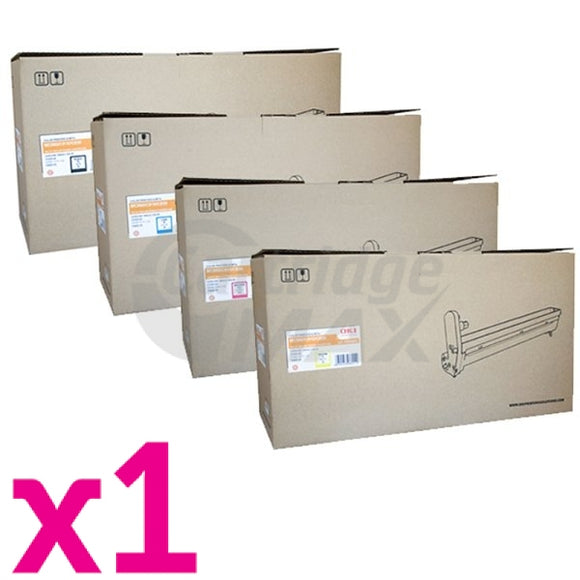 4 Pack OKI Original C810, C810N, C830, C830N, MC860 Drum Units (Based on Continuous Print)/(44064033-44064036)