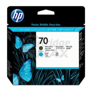 HP 70 Original Matte Black and Cyan Printhead C9404A