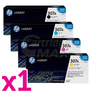 4 Pack HP CE740A-CE743A (307A) Original Toner Cartridges [1BK,1C,1M,1Y]