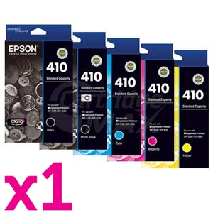 5 Pack Epson 410 (C13T337192-C13T338492) Original Inkjet Cartridges [1BK,1PBK,1C,1M,1Y]