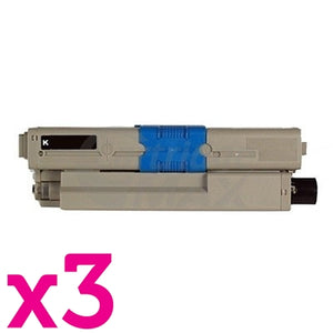 3 x OKI C532DN / MC573DN Generic Black Toner Cartridge (46490612)