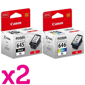 4-Pack Canon PG-645XL, CL-646XL Original [2Black +2Colour] High Yield Ink Combo