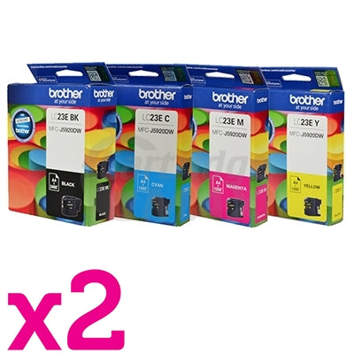 8 Pack Original Brother LC-23E Ink Cartridge Combo [2BK,2C,2M,2Y]