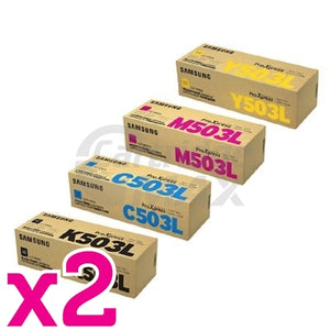 2 sets of 4-Pack Original Samsung SLC3010ND SLC3060FR [CLT503L] Toner Combo [2BK,2C,2M,2Y]