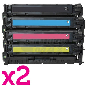 2 sets of 4 Pack HP CC530A-CC533A (304A) Generic Toner Cartridges [2BK,2C,2M,2Y]