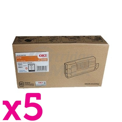 5 x OKI C712N Original Black Toner Cartridge (46507612)