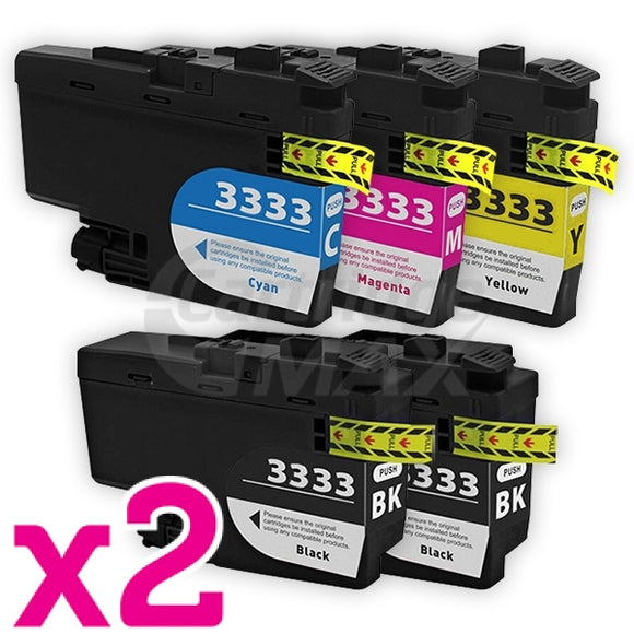 10 Pack Brother LC-3333 Generic High Yield Ink Cartridge Combo [4BK, 2C, 2M, 2Y]