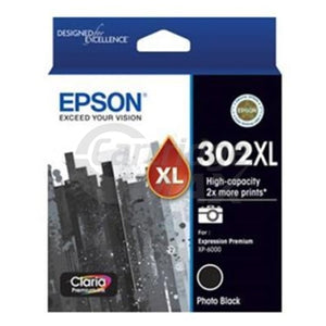 Epson 302XL (C13T01Y192) Original Photo Black High Yield Inkjet Cartridge