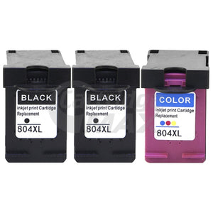 3 Pack HP 804XL Generic High Yield Inkjet Cartridges T6N12AA + T6N11AA [2BK,1CL]