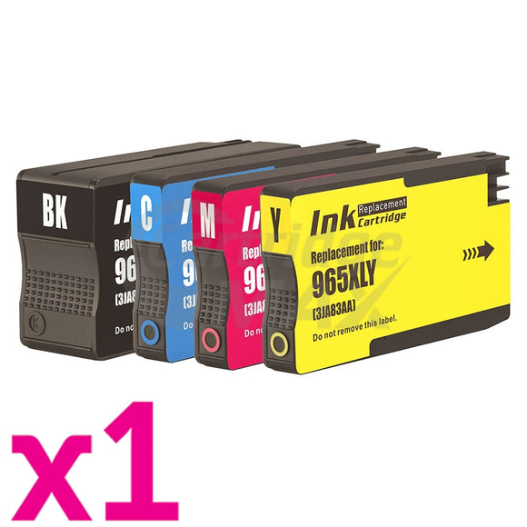 4 Pack HP 965XL Generic High Yield Inkjet Cartridge Combo 3JA81AA - 3JA84AA [1BK,1C,1M,1Y]