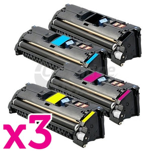 3 sets of 4-Pack Generic Laser Toner Cartridge Combo for Canon LBP 5200 MFC 8180 (CART-301) [3BK,3C,3M,3Y]