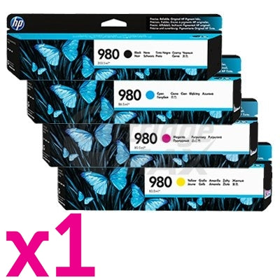 4 Pack HP D8J07A-D8J10A (980) Original Inkjet Cartridges  [1BK,1C,1M,1Y]
