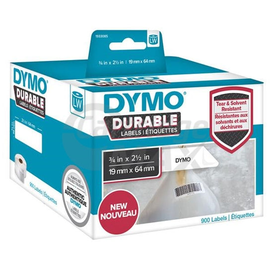 Dymo 1933085 Original Durable Industrial White Label Roll 19mm x 64mm - 900 labels per pack