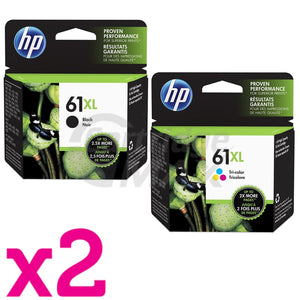 4 Pack HP 61XL Original High Yield Inkjet Cartridges CH563WA + CH564WA [2BK,2CL]