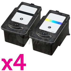 8-Pack Canon PG-645XL, CL-646XL Generic [4Black + 4Colour] High Yield Ink Combo