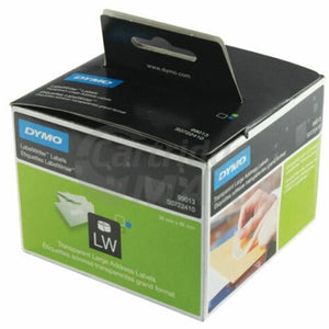 Dymo SD99013 / S0722410 Original Black on Clear Plastic Label Roll 36mm x 89mm - 260 labels per roll