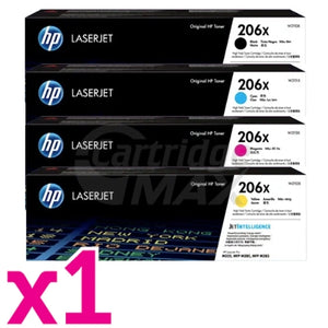 4 Pack HP 206X W2110X-W2113X Original High Yield Toner Cartridges [1BK,1C,1M,1Y]