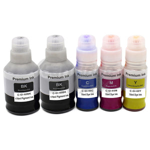 5-Pack Generic Canon GI60 Ink Bottle [2BK,1C,1M,1Y]