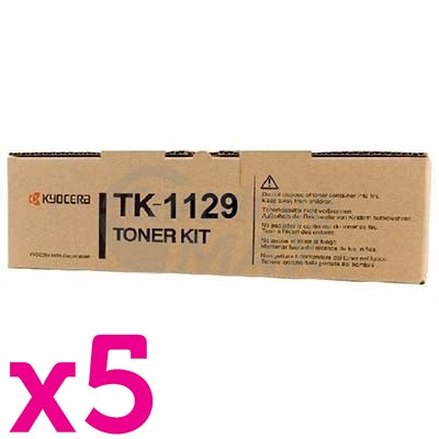 5 x Original Kyocera TK-1129 Black Toner Kit FS-1061DN, FS-1325MFP