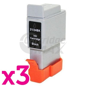 3 x Canon BCI-24 Black Generic Ink Cartridges