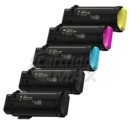 5 Pack Generic Fuji Xerox DocuPrint CP505d Toner Cartridges CT203045 - CT203048 [2BK,1C,1M,1Y]