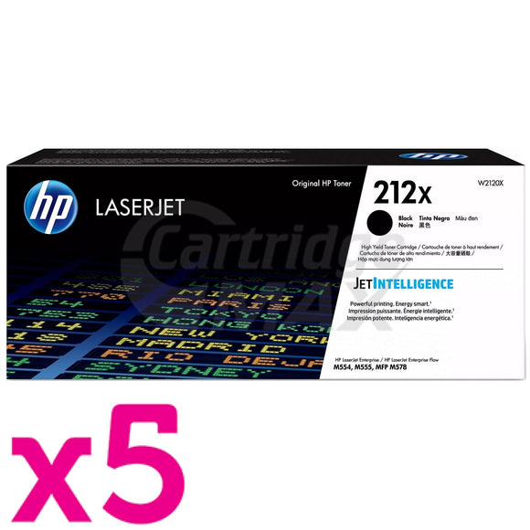 5 x HP 212X W2120X Original Black High Yield Toner Cartridge