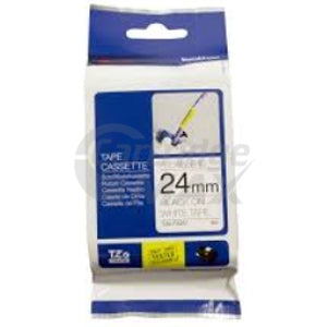 Brother TZe-FX251 Original 24mm Black Text on White Flexible ID Laminated Tape - 8 metres