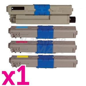 4 Pack OKI C532DN / MC573DN Generic Toner Combo (46490612-46490609) [1BK,1C,1M,1Y]