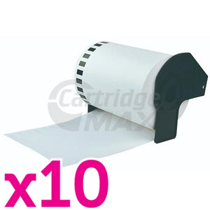 10 x Brother DK-22246 Generic Black Text on White Continuous Paper Label Roll 103mm x 30.48m