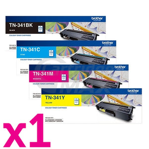 4-Pack Original Brother TN-341 Toner Combo [1BK,1C,1M,1Y]