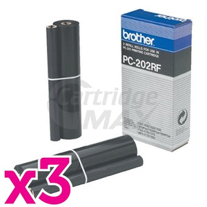 3 x Brother PC-202RF Original Thermal Printing Ribbons [2 rolls Value Pack]