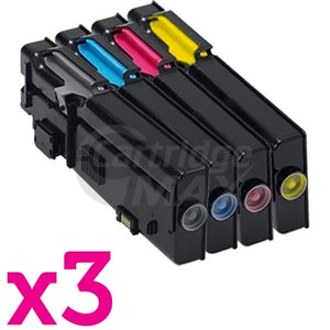 3 sets 4 pack Dell C2660dn / C2665dnf Generic Toner Combo [3BK,3C,3M,3Y]