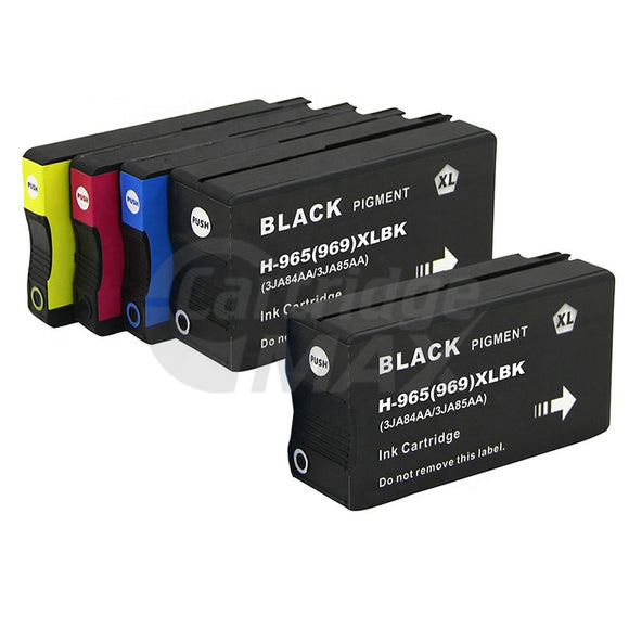 5 Pack HP 965XL Generic High Yield Inkjet Cartridge Combo 3JA81AA - 3JA84AA [2BK,1C,1M,1Y]