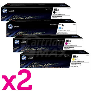 2 Sets of 4 Pack HP 119A W2090A-W2093A Original Toner Cartridges Combo [2BK,2C,2M,2Y]