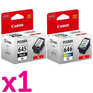 2-Pack Canon PG-645XL, CL-646XL Original [1Black + 1Colour] High Yield Ink Combo