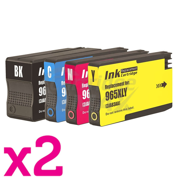 8 Pack HP 965XL Generic High Yield Inkjet Cartridge Combo 3JA81AA - 3JA84AA [2BK,2C,2M,2Y]