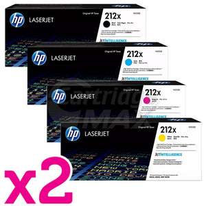 2 Sets of 4 Pack HP W2120X-W2123X (212X) Original High Yield Toner Cartridges Combo [2BK,2C,2M,2Y]