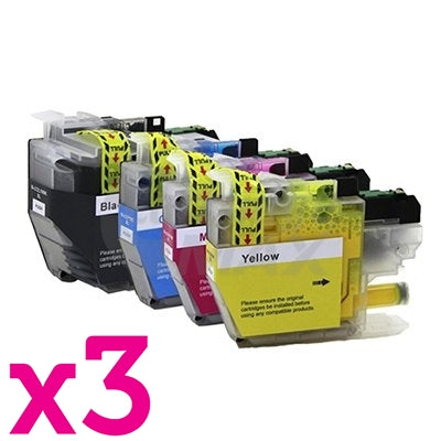 12 Pack Brother LC-3329XL High Yield Generic Ink Cartridges Combo [3BK, 3C, 3M, 3Y]