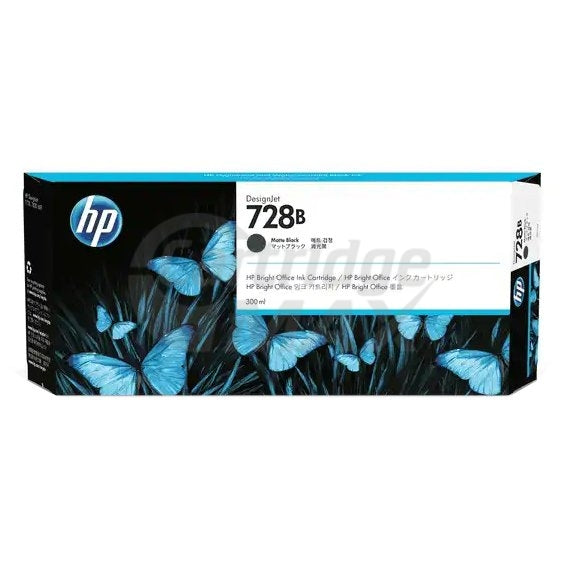 HP 728B Original Matte Black 300ML Inkjet Cartridge F9J68A / 3WX30A