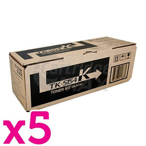 5 x Original Kyocera TK-5154K Black Toner Cartridge M-6535CDN, P-6035CDN