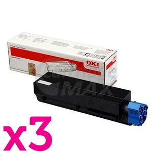 3 x OKI Original B432 B512 MB472 MB492 MB562 B412 Black High Yield Toner Cartridge - 7,000 pages (45807107)