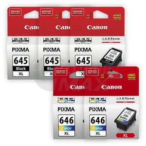 5-Pack Canon PG-645XL, CL-646XL Original [3Black + 2Colour] High Yield Ink Combo