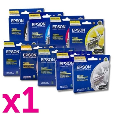 9-Pack Epson Original T0591-T0599 Ink Cartridges [1BK,1C,1M,1Y,1LC,1LM,1LBK,1MBK,1LLBK]