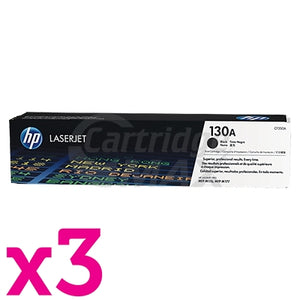 3 x HP CF350A (130A) Original Black Toner Cartridge - 1,300 Pages