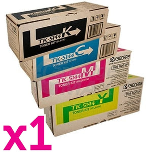 4 Pack Original Kyocera TK-5144 Toner Combo M-6030CDN, M-6530CDN, P-6130CDN [BK+C+M+Y]