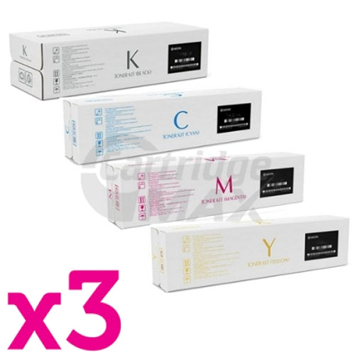 3 Sets of 4 Pack Original Kyocera TK-8739 Toner Cartridges Combo [3BK,3C,3M,3Y]