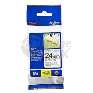 Brother TZe-S251 Original 24mm Black Text on White Strong Adhesive Laminated Tape - 8 metres