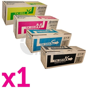 4 Pack Original Kyocera TK-5154 Toner Combo M-6535CDN, P-6035CDN [BK+C+M+Y]