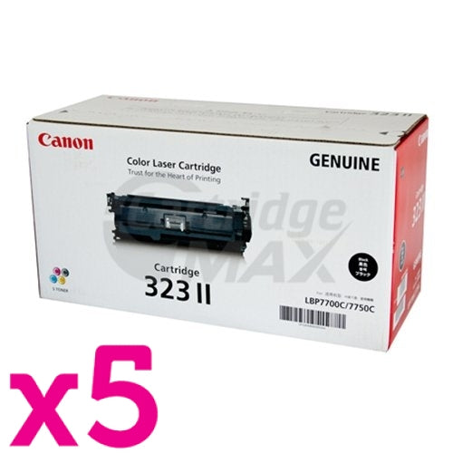 5 x Original Canon Black High Yield Toner Cartridge (CART-323BKII)